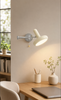Cream Swing Arm Wall Lamp with Pull Chain Switch