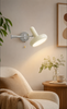 Cream Swing Arm Wall Lamp with Pull Chain Switch