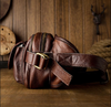 Brown Men’s Leather Waist Bag with Multi Pocket Storage
