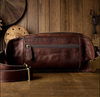 Brown Men’s Leather Waist Bag with Multi Pocket Storage
