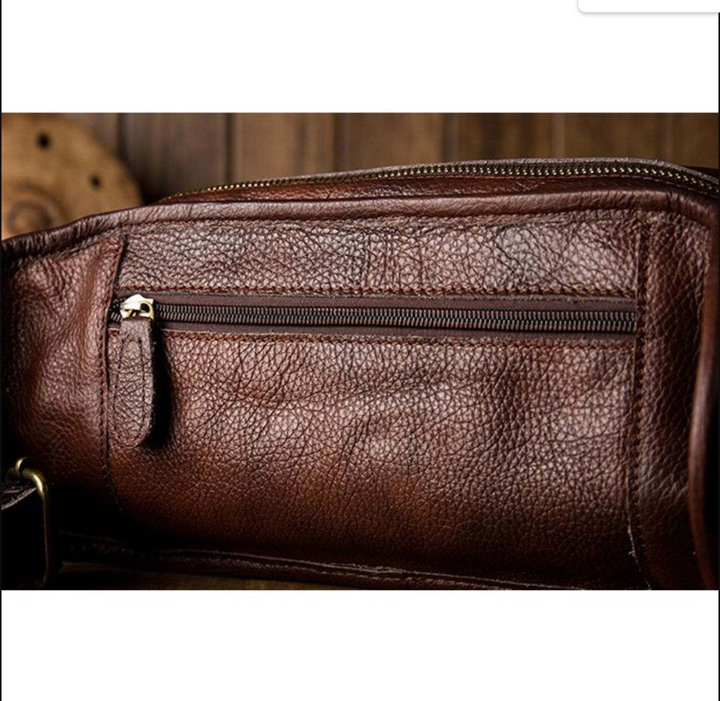 Brown Men’s Leather Waist Bag with Multi Pocket Storage