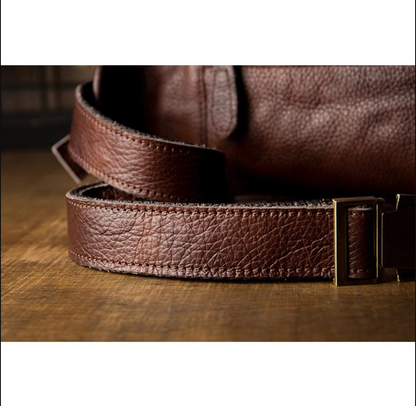 Brown Men’s Leather Waist Bag with Multi Pocket Storage
