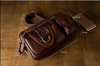 Brown Men’s Leather Waist Bag with Multi Pocket Storage