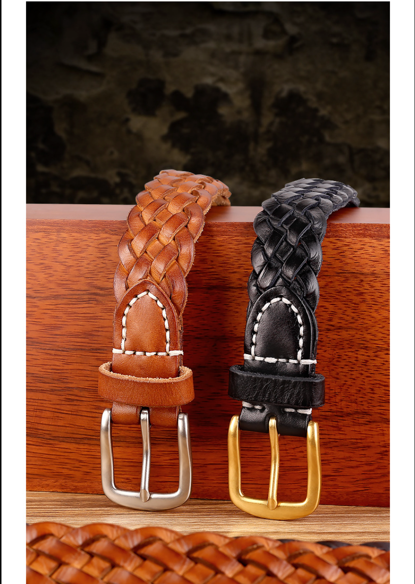 Braided Real Leather Belt For Women