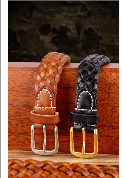 Braided Real Leather Belt For Women