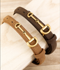 Women’s Suede Leather Horsebit Belt in Cowhide