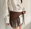 Women’s Western Triangle Tassel Faux Suede Belt