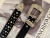 Women’s Black Rhinestone Western Belt with Cross Studs
