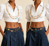 Women's Bohemian Beaded Waist Chain Gold Tone Layered Belt