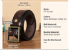 Men’s Engraved Leather Belt with Top-Grain Cowhide and Brass Buckle