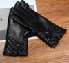 Women’s Leather Gloves for Winter with Fleece Lining and Touchscreen Use