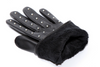 Women’s Leather Gloves for Winter in Black Lambskin with Rivet Detail