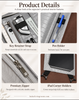 Leather Tablet Organizer for 13-Inch iPad with Crocodile Pattern