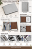 Leather Tablet Organizer for 13-Inch iPad with Crocodile Pattern