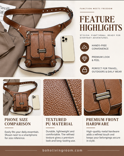 Waist Bag for Women with Thigh Strap and Crossbody Carry