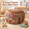 Faux Leather Pouf Ottoman with Bohemian Print for Living Rooms