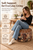 Storage Ottoman with Pumpkin Shape and Retro Patchwork Design