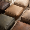 Square Pouf Ottoman Cover in Faux Suede for Footrest Use