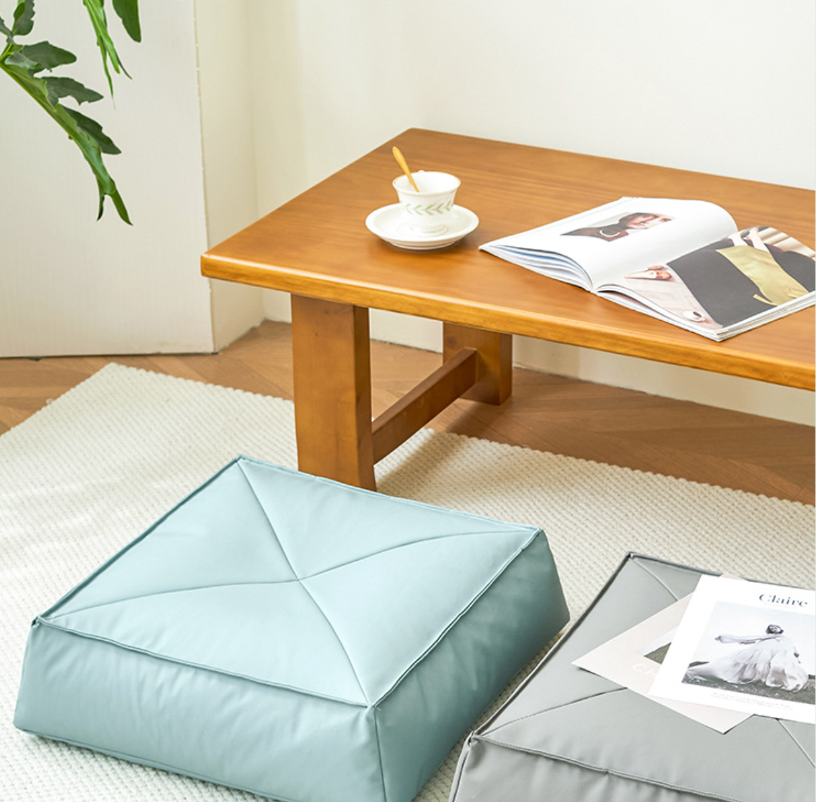 Floor Cushion Cover in Tech Fabric for Japanese Style Interiors