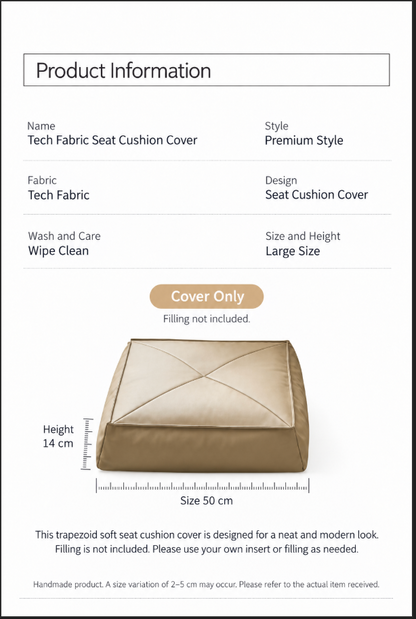 Floor Cushion Cover in Tech Fabric for Japanese Style Interiors