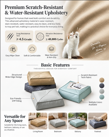 Floor Cushion Cover in Tech Fabric for Japanese Style Interiors