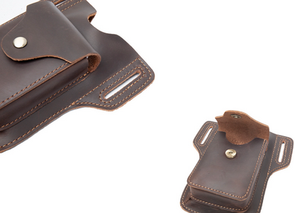 Men’s Leather Waist Bag with Phone Holster