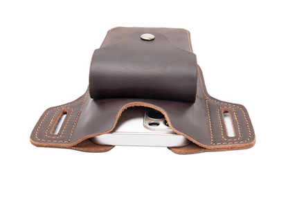 Men’s Leather Waist Bag with Phone Holster