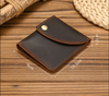 Men’s Leather Card Holder Crazy Horse Cowhide Slim Snap Wallet