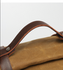 Canvas Shoulder Bag with Top-Grain Cowhide Leather