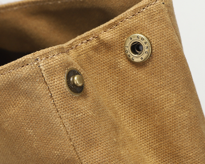Canvas Messenger Bag with Waxed Finish and Top-Grain Cowhide Leather