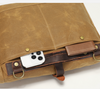 Canvas Messenger Bag with Waxed Finish and Top-Grain Cowhide Leather