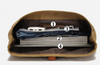 Canvas Messenger Bag with Waxed Finish and Top-Grain Cowhide Leather