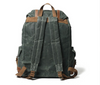 Waxed Canvas Backpack with Genuine Leather and Brass Hardware