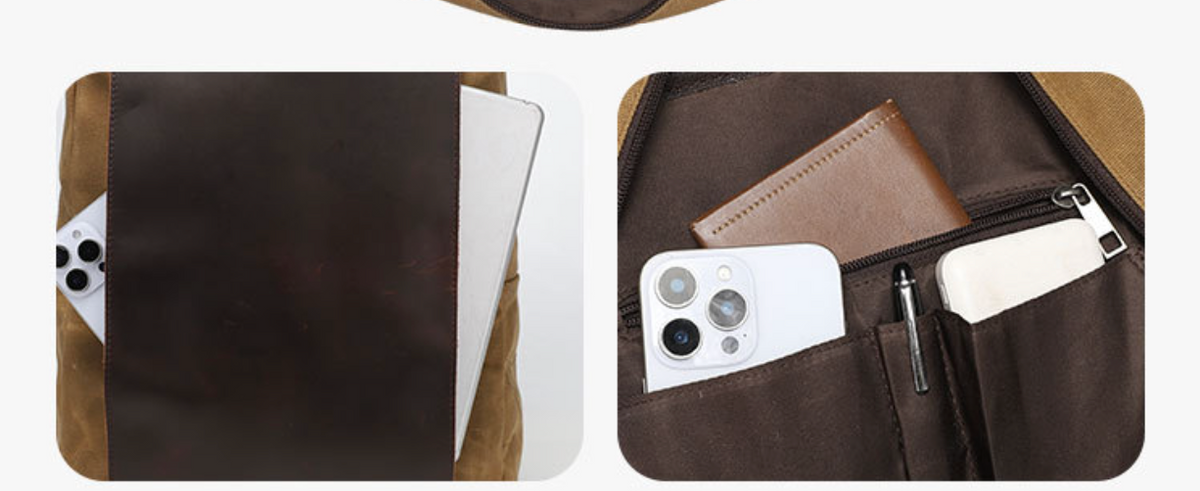Canvas Laptop Backpack with Luggage Sleeve and 15.6 Inch Storage