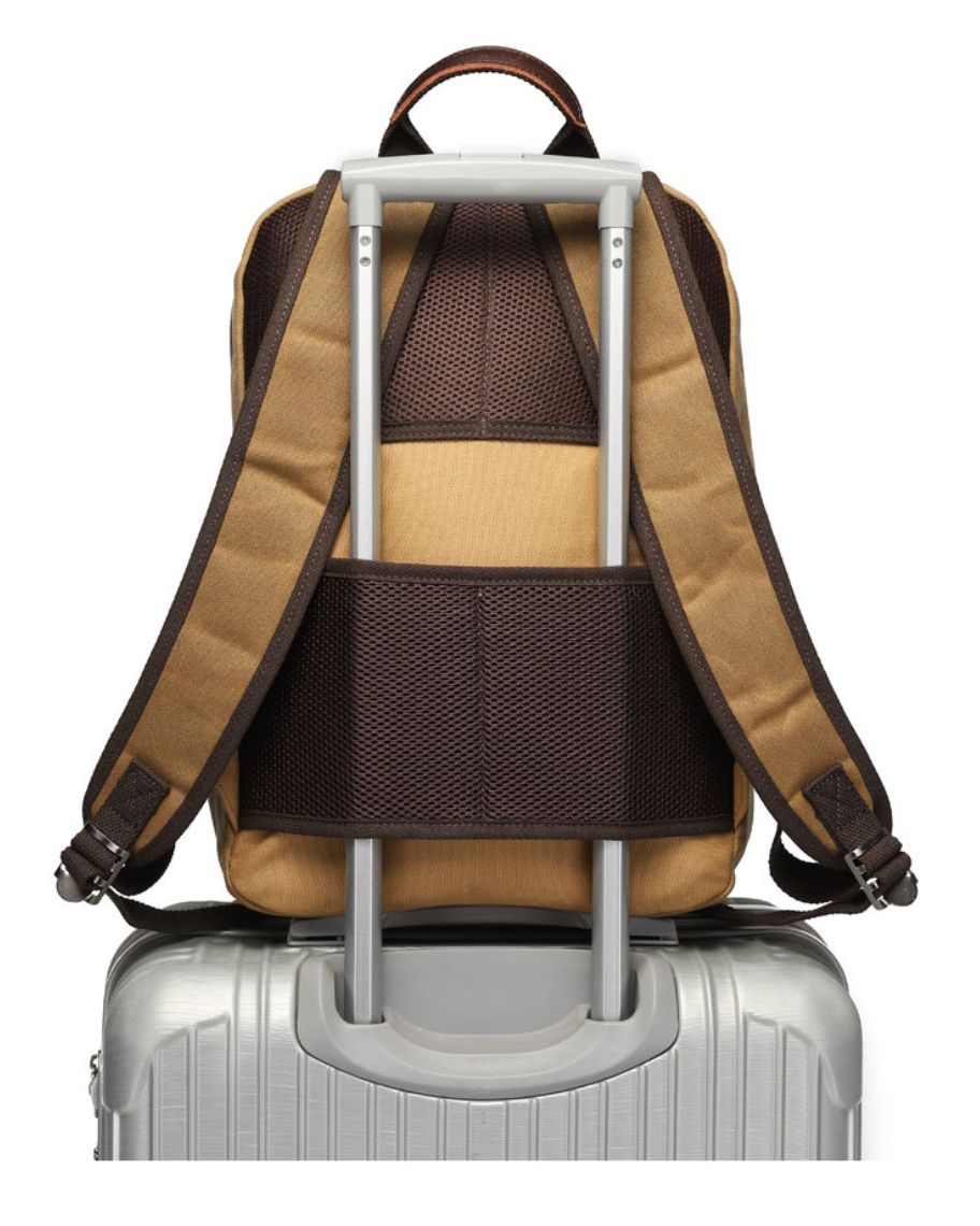 Canvas Laptop Backpack with Luggage Sleeve and 15.6 Inch Storage