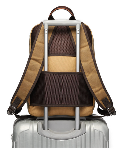 Canvas Laptop Backpack with Luggage Sleeve and 15.6 Inch Storage