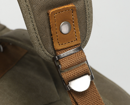 Canvas Roll Top Backpack with 15.6 Inch Laptop Storage