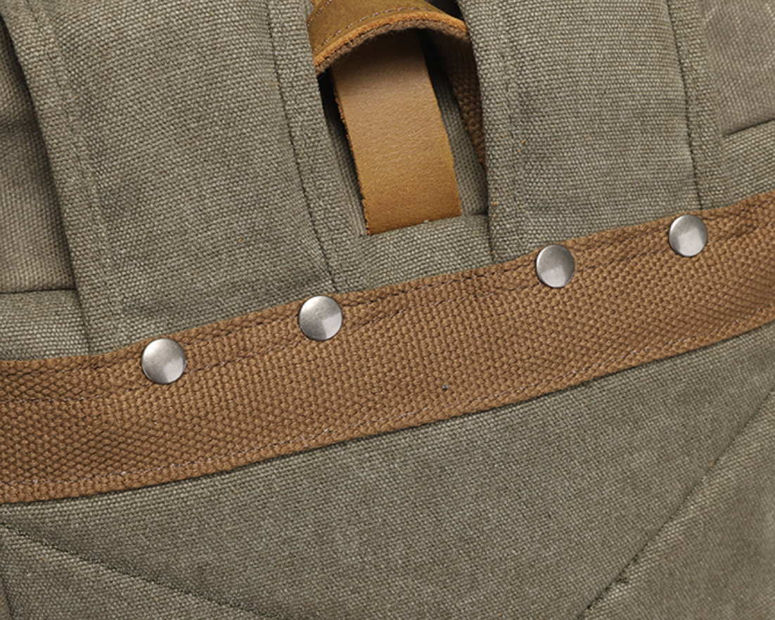 Canvas Roll Top Backpack with 15.6 Inch Laptop Storage