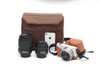 Canvas Camera Messenger Bag with Removable Organizer and Cowhide Trim