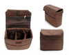 Canvas Camera Messenger Bag with Removable Organizer and Cowhide Trim