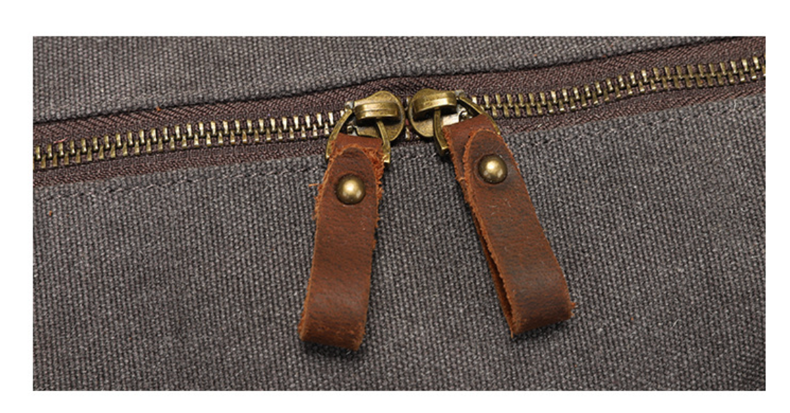Garment Duffle Bag in Gray Canvas with Hanging Suit Carrier