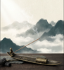 Stick Incense Holder with Fisherman Design and Ash Catching Tray