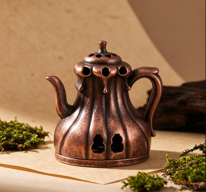 Teapot Incense Burner with Antique Finish for Home Tea Spaces 1