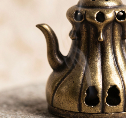 Teapot Incense Burner with Antique Finish for Home Tea Spaces 2