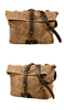 Canvas Courier Bag for Men with Waxed Canvas and Cowhide Leather