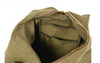Canvas Shoulder Bag with Washed Finish and Cowhide Leather Strap
