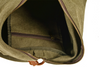 Canvas Shoulder Bag with Washed Finish and Cowhide Leather Strap