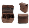 Canvas Camera Bag with Removable Dividers and Front Storage Pockets