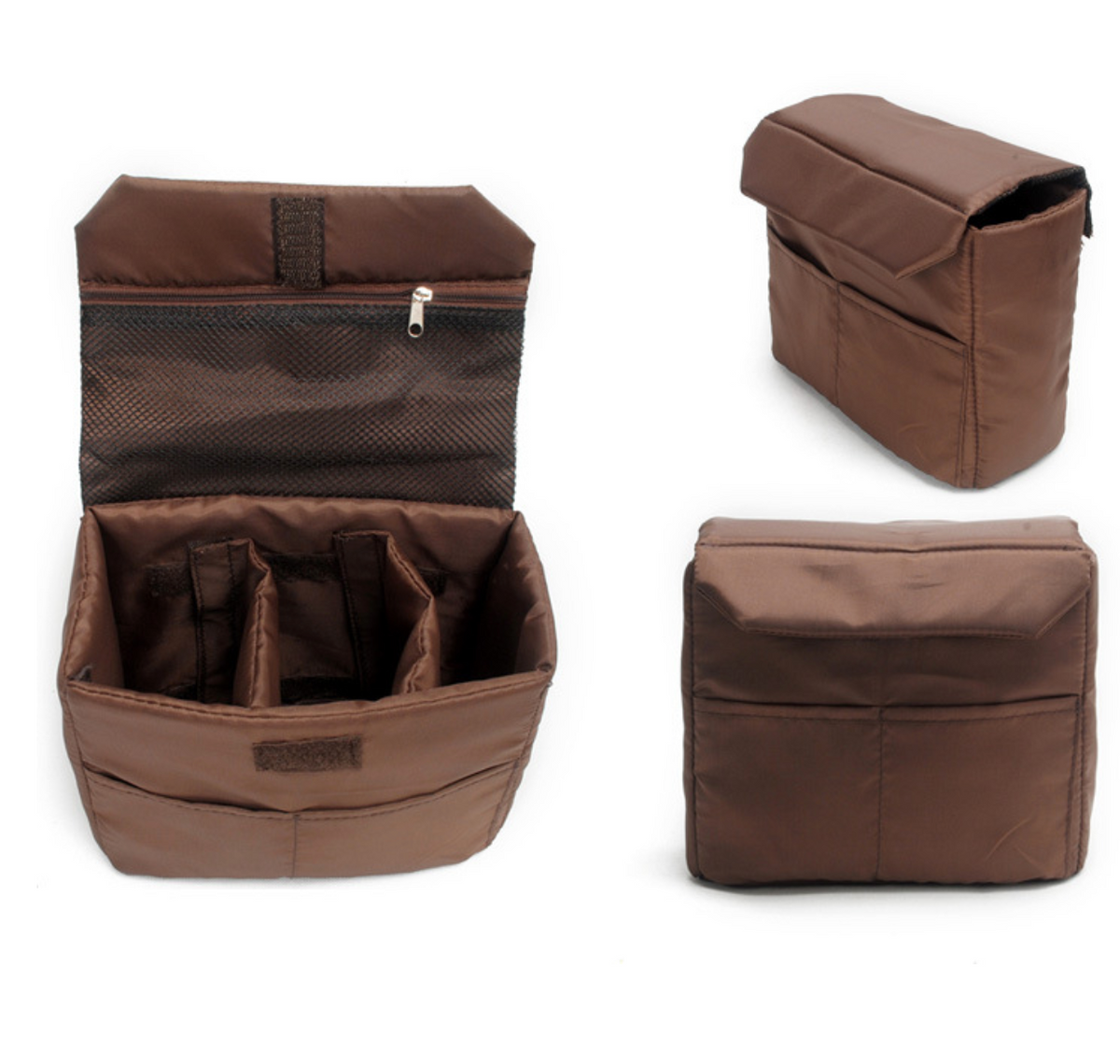 Canvas Camera Bag with Removable Dividers and Front Storage Pockets