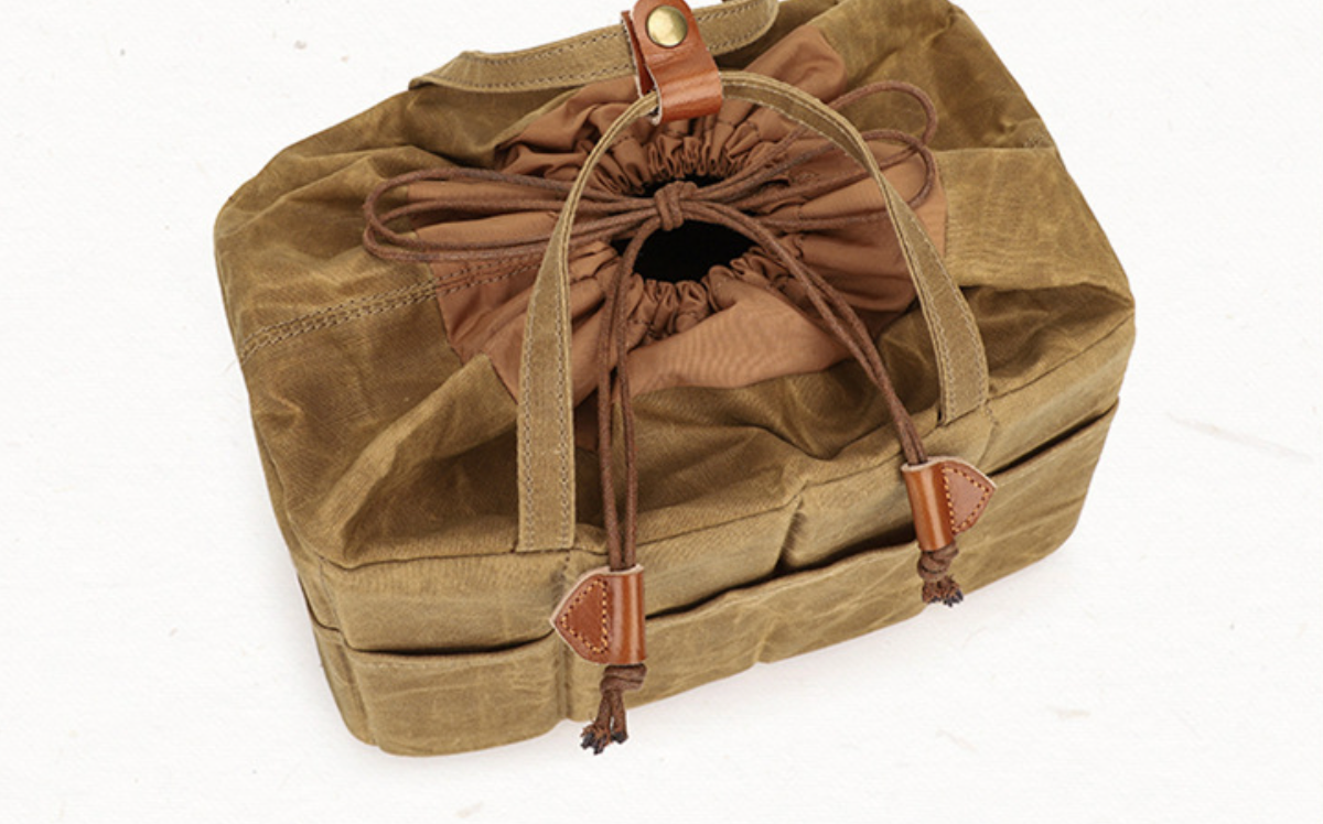 Canvas Bag Organizer for Camera Lenses with Removable Dividers